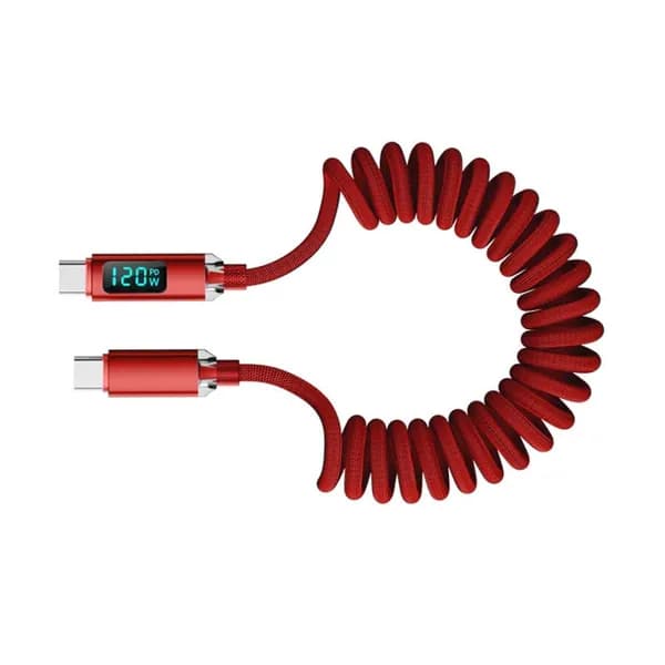 USB-C-кабель для быстрой зарядки мощностью 120 Вт, простой из нейлона и скручивающейся консоли