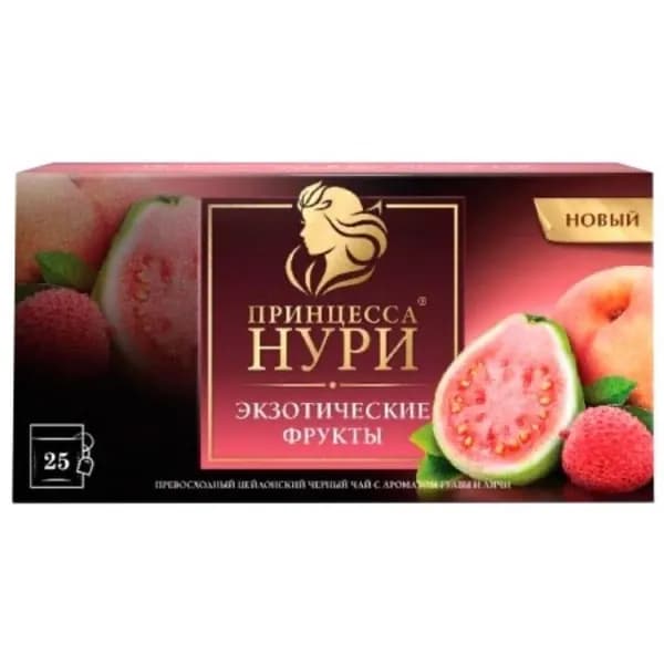 Принцесса Нури Чай черный Экзотические фрукты, 25 пакетиков по 1,5 г/