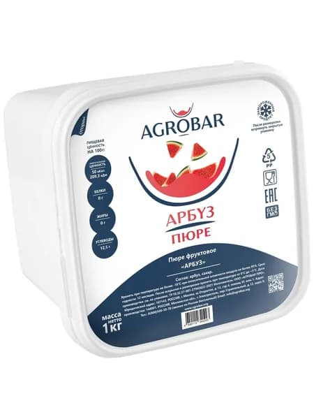 Пюре AGROBAR Арбуз замороженное, 1кг