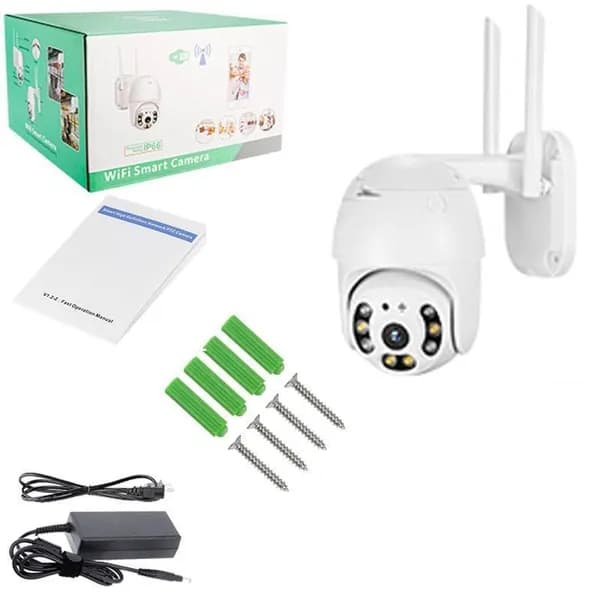 Уличная беспроводная камера наблюдения WiFi smart camera 2MP - Новинка 2021 г. / Уличная ip-камера видеонаблюдения WiFi (C блоком питания) Smart camera