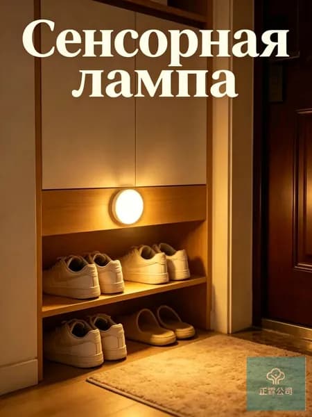 Настольный светильник беспроводной с датчиком движения, белый, 20 см