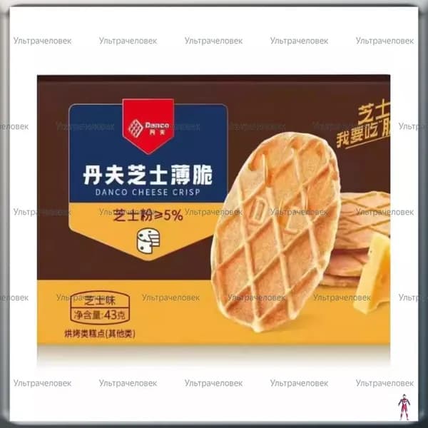 Тонкие хрустящие бисквиты Danfu со вкусом сыра, 43 г