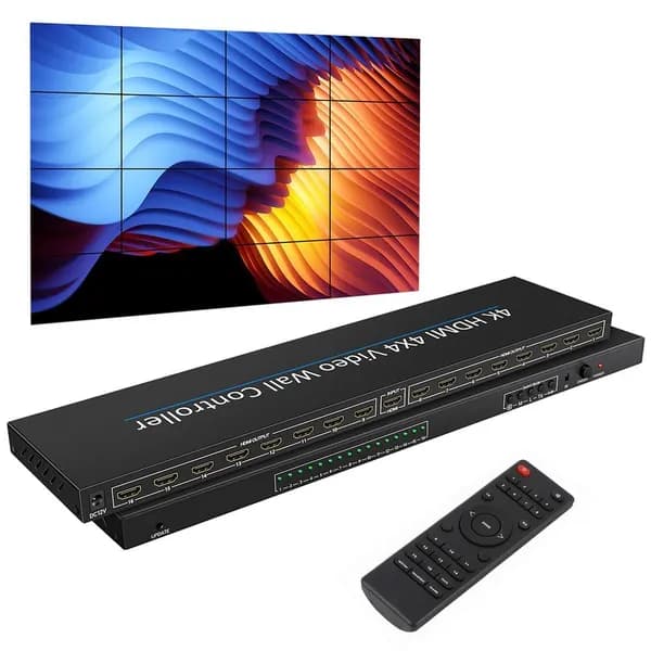 Контроллер видеостены 4x4, 1 вход/16 выходов, HDMI 1.4, IR (ORIENT HSP4X4WH)