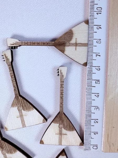 Балалайка миниатюра 6 см, 5 шт. Заготовка для ватных игрушек и творчества.
