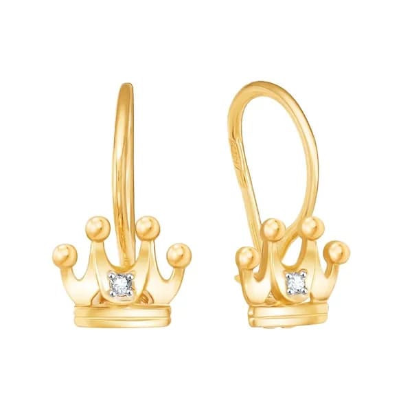 Серьги детские с фианитами из красного золота 375 пробы 585GOLD