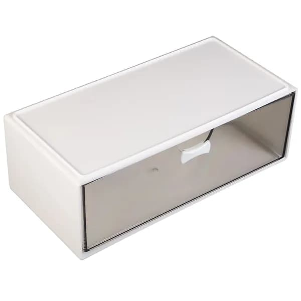 Прозрачный пластиковый настольный ящик-органайзер для хранения, белый, для дома