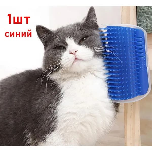 Щетка для самостоятельного ухода за шерстью кошки, щетка-когтеточка для кошачьего уголка, Расческа чесалка для кошек с кошачьей мятой угловая