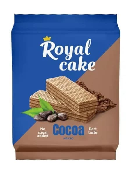 Royal Cake Вафли со вкусом Какао, на сорбите, 120 г