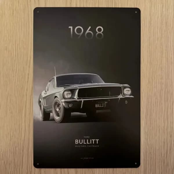 Табличка металлическая интерьерная Арт Форд Мустанг Art Ford Mustang 1968