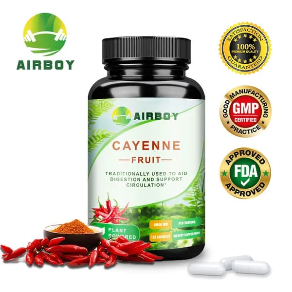 Биологически активная добавка Airboy Cayenne Fruit предназначена для поддержания здоровья пищеварительной системы и улучшения кровообращения.