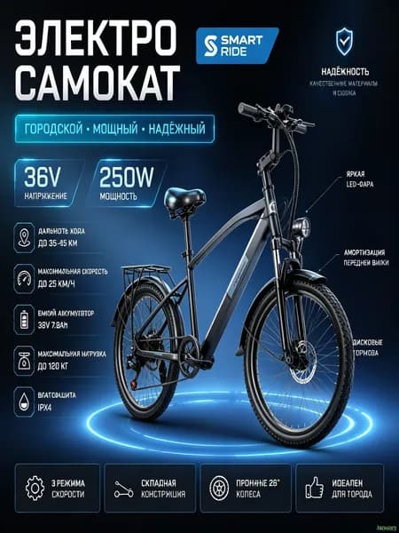 Электровелосипед 2026, 250 Вт