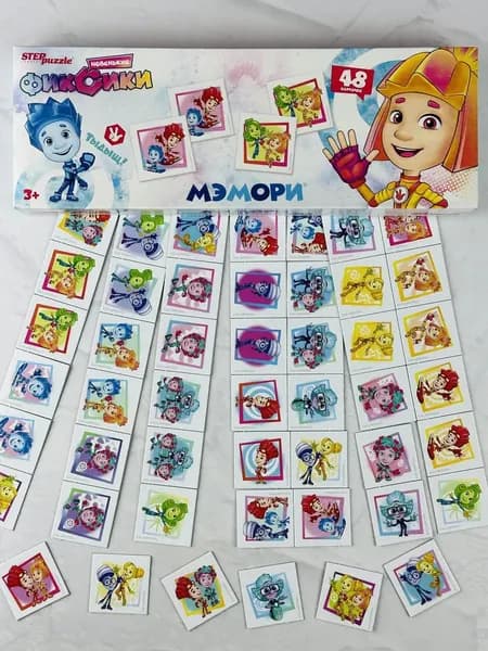 Мэмори мемо карточная картонная игра Фиксики мемори
