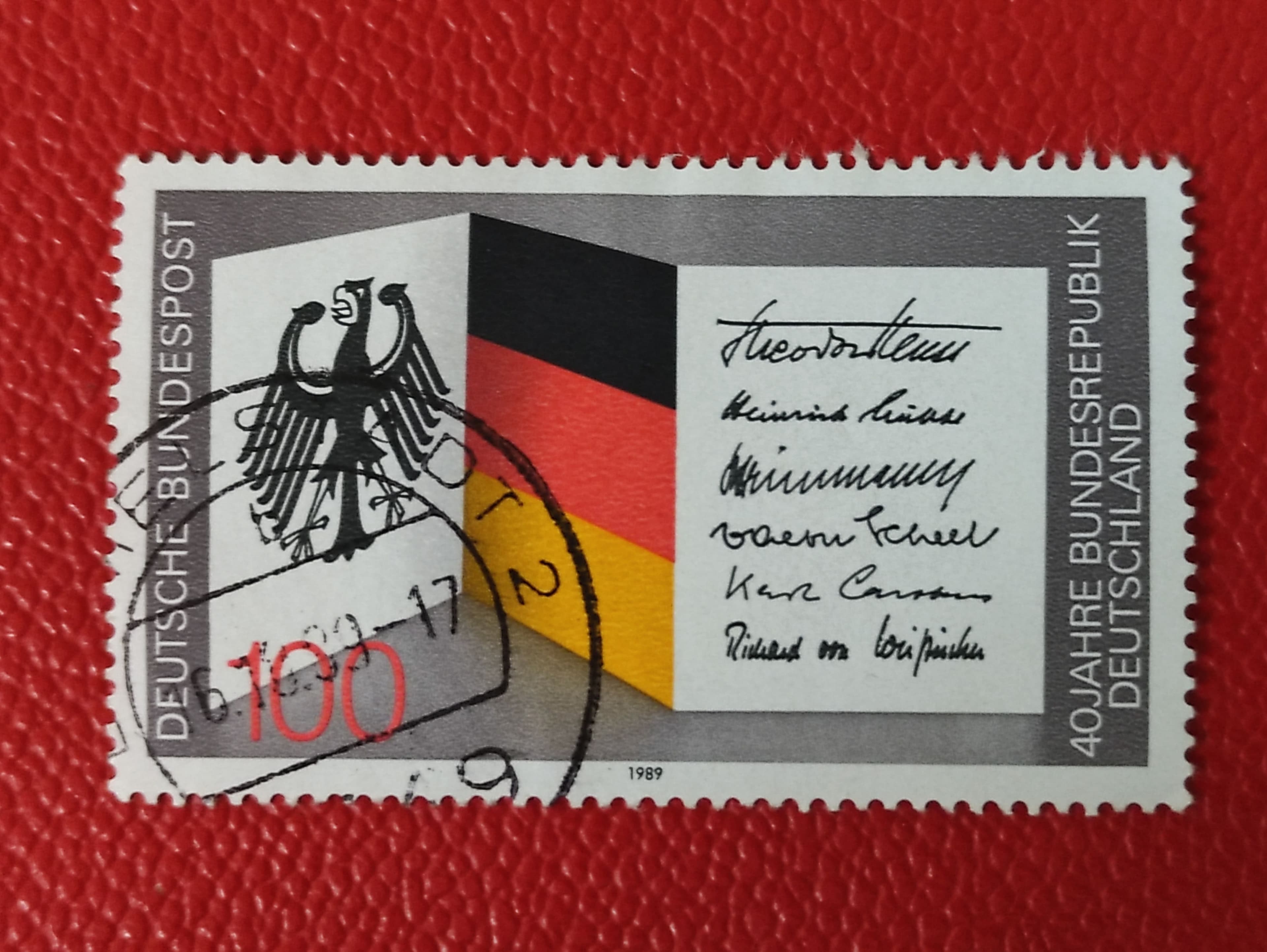 Марки Германия 1989. Серия: "40-летие Федеративной Республики Германия". Гашение. Редкость - см фото