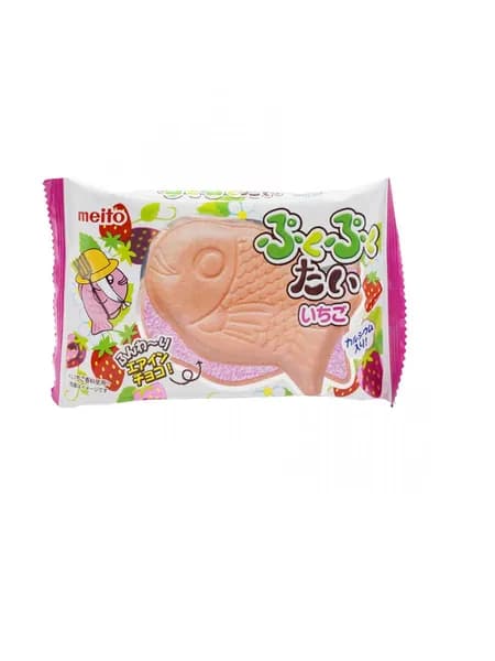 MEITO Вафли Тайяки со вкусом клубники, 16,5 гр