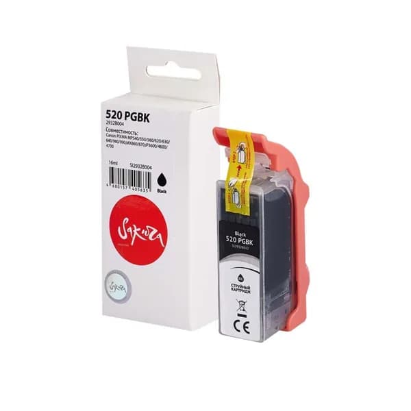Картридж PGI-520Bk для Canon Pixma iP3600, MP550, MP540 2932B004 Sakura черный