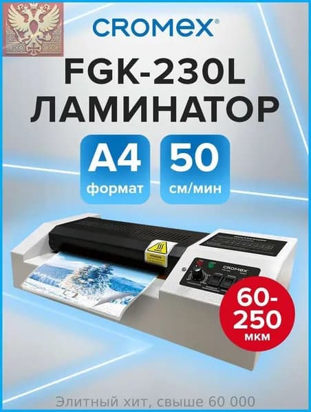 Пакетный ламинатор , формат А4, белый, черный матовый