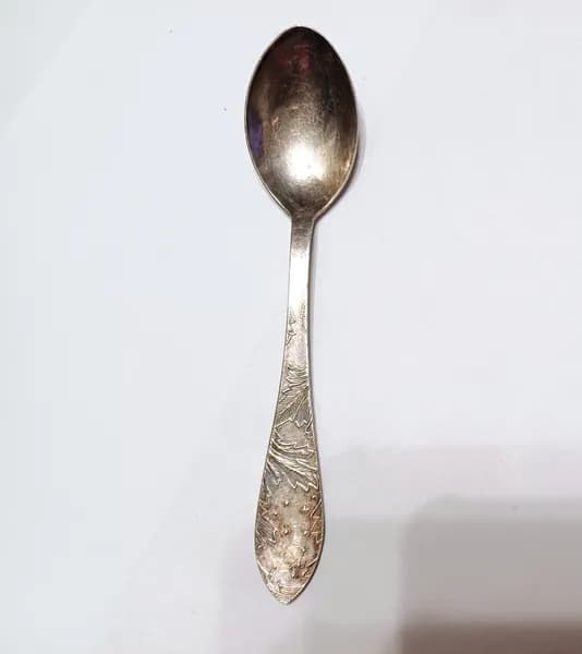 Винтажная советская чайная ложка с рисунком, нержавеющая сталь, СССР