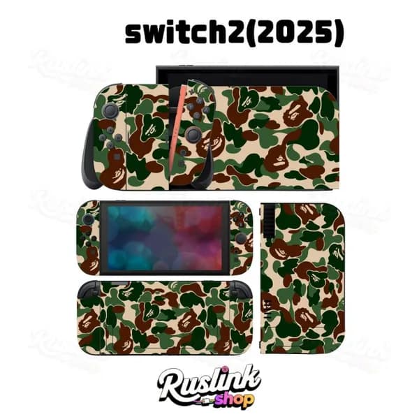 Защитные наклейки для Nintendo Switch 2(2025) - полноцветная пленка корпуса консоли Глянцевое покрытие + защита от царапин-13
