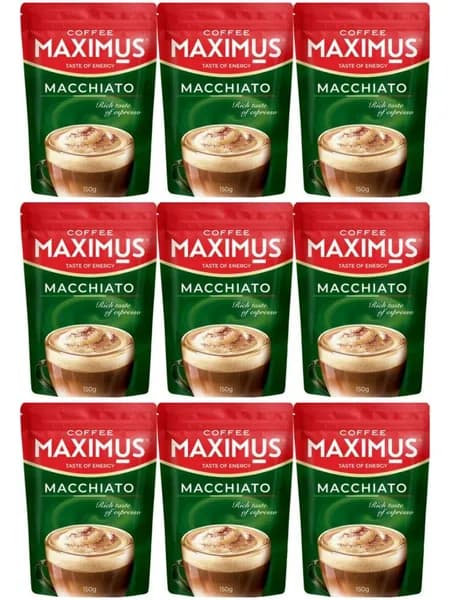 Maximus Напиток кофейный Macchiato, растворимый, 150 г, 9 уп/