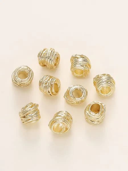 Бусины металлические разделители, Размер 5*6 мм, цвет золота 14k, 10 штук. Для рукоделия, браслетов и бижутерии.