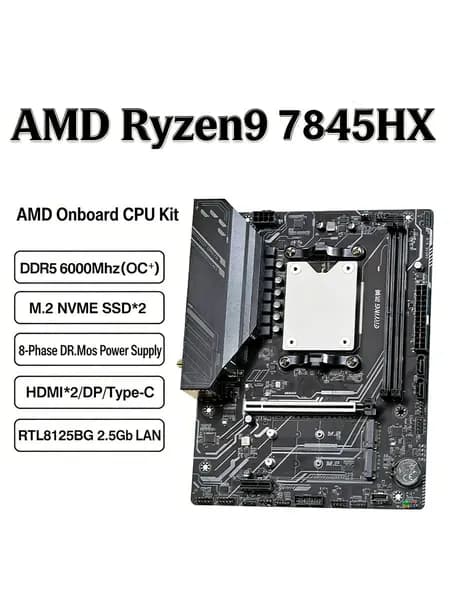 Мини-ПК (AMD Ryzen 9 7845HX, RAM Отсутствует, AMD Radeon, ), черный