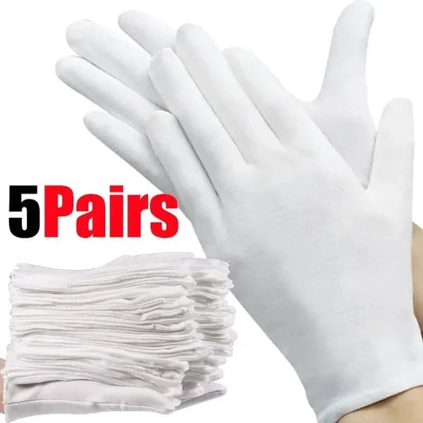 Хлопчатобумажные перчатки, впитывающие пот,5 Pairs