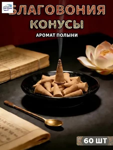 Благовония конусы из Полынь набор 60 шт.