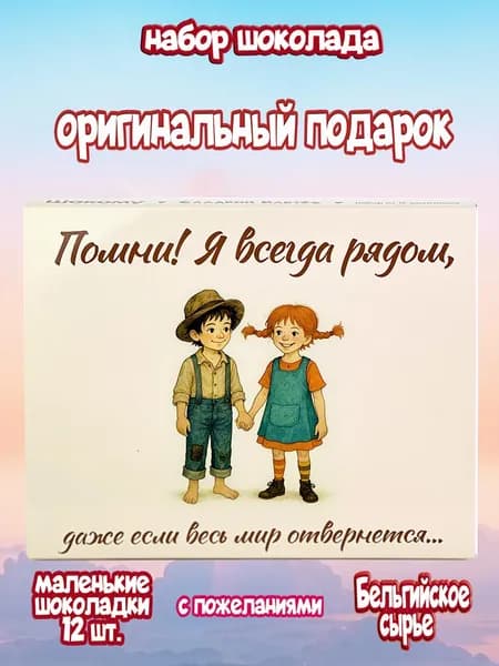 Бельгийский подарочный шоколад для любимого и любимой, 12 мини-шоколадок с пожеланиями