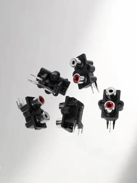 Разъём RCA стерео, 2 положения, 5 шт., Черный