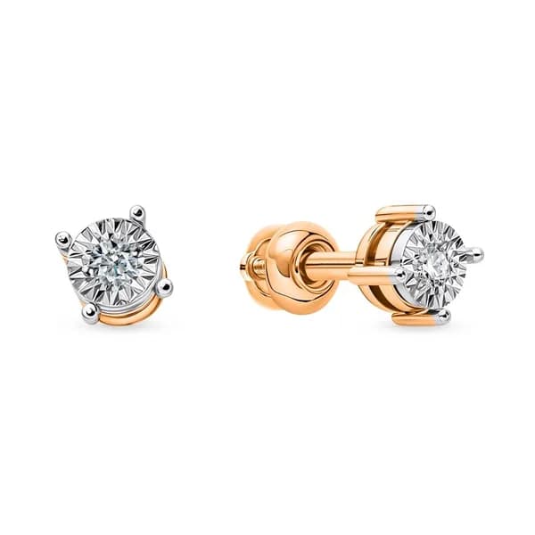 Серьги женские с бриллиантами из красного золота 585 пробы 585GOLD
