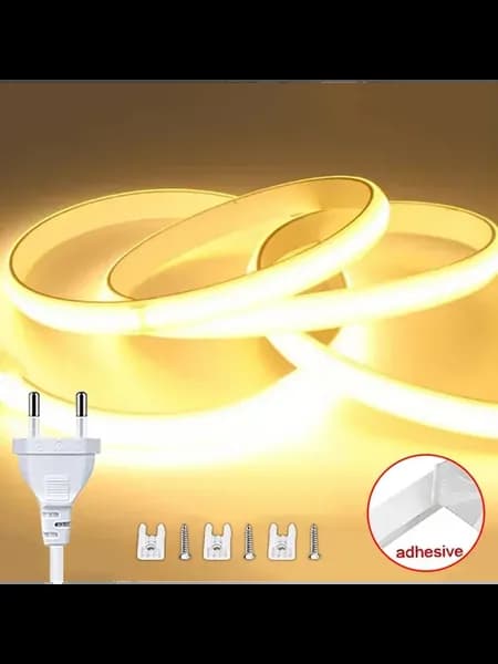 Светодиодная лента COB 220В, водонепроницаемая, белая Warm w