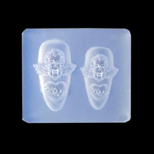 3D Скульптурный трафарет для ногтей "Мини-ангел", - 4
