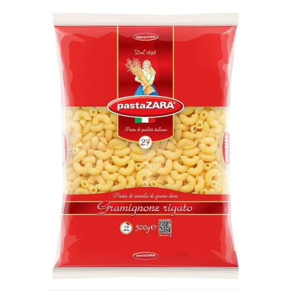 Рожок рифленый Pasta Zara № 027, 500 г