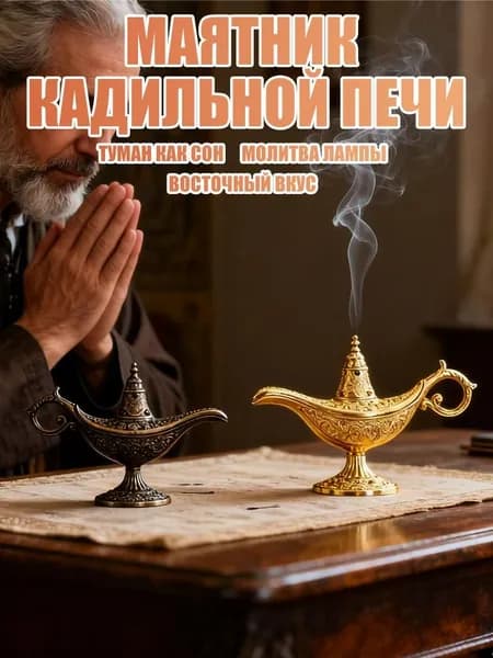 Курильница для благовоний металлическая. Подставка для благовоний "Волшебная лампа Аладдина"