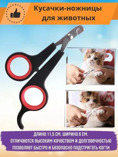 Когтерезка для кошек и котят с ограничителем, для стрижки когтей
