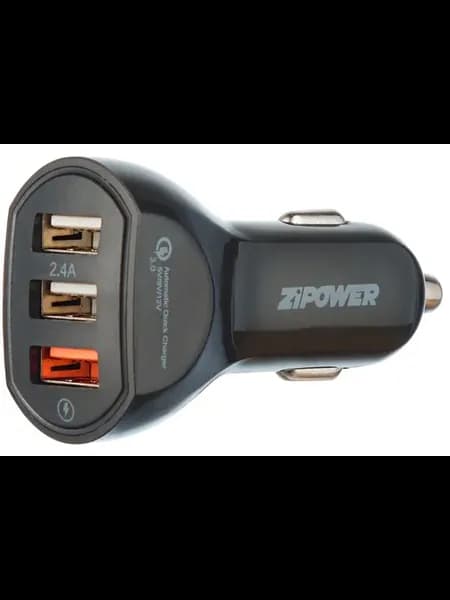 Устройство зарядное автомобильное ZiPower USB QC3.0 3.1А, 2