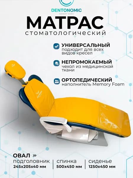 Стоматологический матрас топпер с подголовником "Овал", влагонепроницаемый