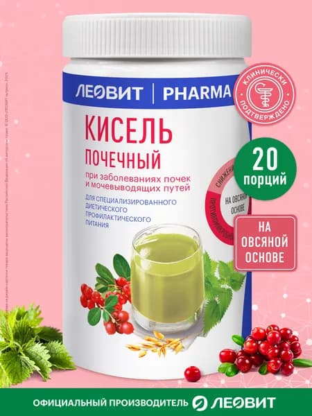 Кисель Почечный Леовит Pharma овсяный натуральный напиток быстрого приготовления растворимый Банка 400 гр