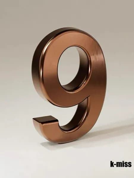 9 Самоклеящийся цифровой номер двери 7cm brown