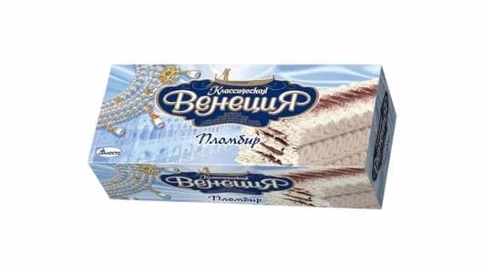 Мороженое Талосто Классическая Венеция пломбир ванильный с прослойками шоколадной глазури 450 г