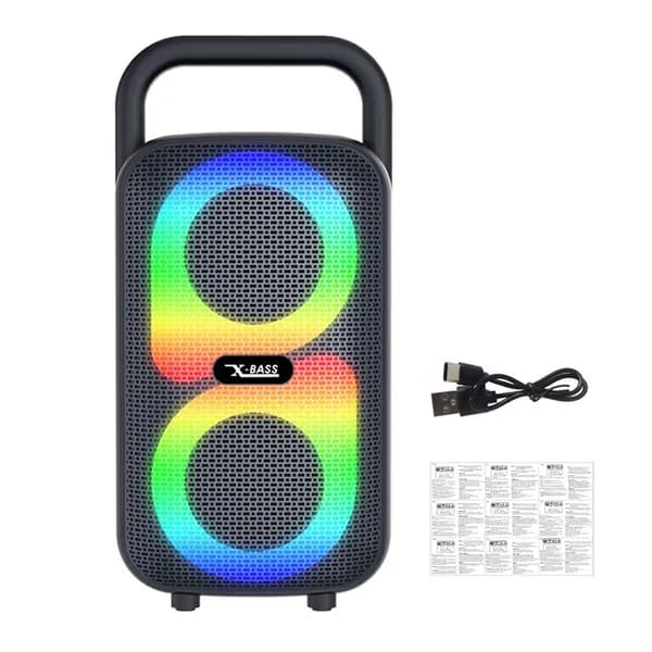 Портативная Bluetooth-колонка MZS-3213 с RGB-подсветкой, двумя динамиками по 3 дюйма и версией Bluetooth 5.3