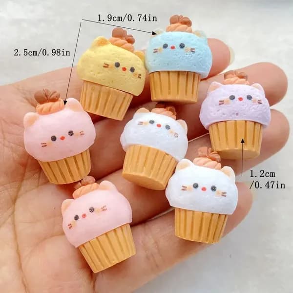 5pcs смола кота мороженое