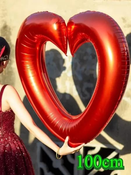Воздушный шар из алюминиевой пленки с полым крючком Love Hearts, 1 шт.