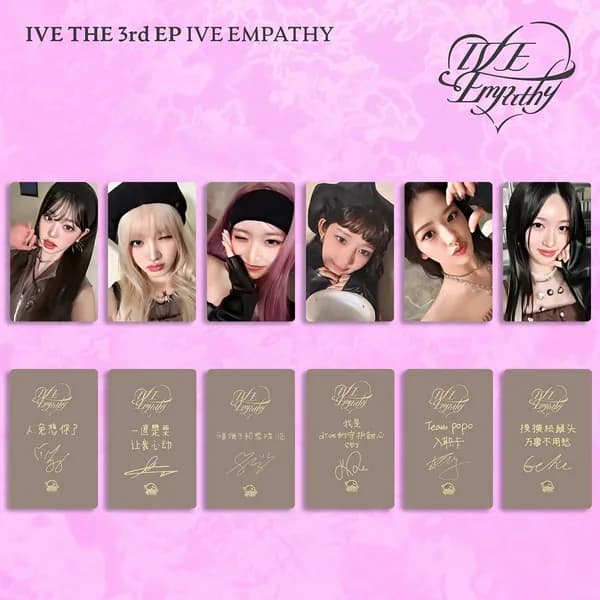 Карточки IVE EMPATHY k-pop карточки коллекционные Фотокарточки 54 * 86 мм 6 шт
