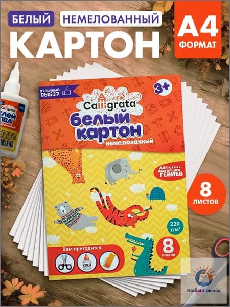 Картон A4, количество листов: 8