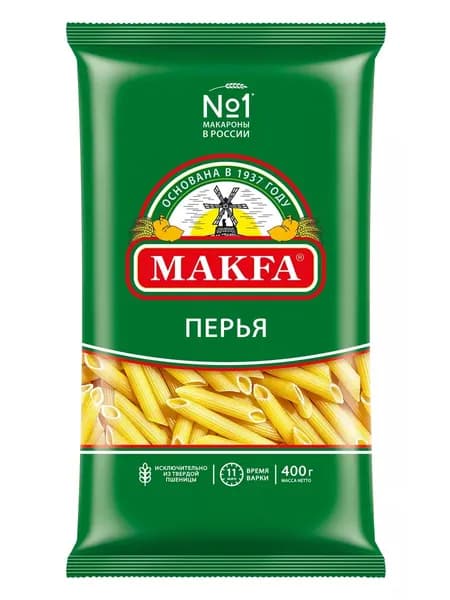 Макфа Макаронные изделия Перья 400гр