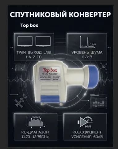 Спутниковый конвертер круговой поляризации Top box GKF-2302C ( для НТВ ПЛЮС,Триколор) на Сибирь не подходит