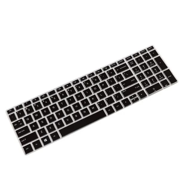 Силиконовая защитная накладка на клавиатуру для HP Pavilion 15 cc707TX, Прозрачный черный