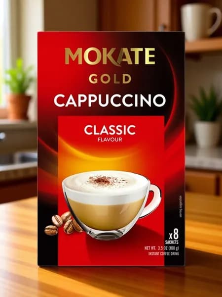 Кофейный напиток Mokate Gold Cappuccino Classic 100 гр. (8 пакетиков по 12,5 г).