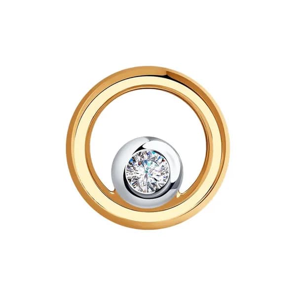 Золотая подвеска DIAMANT-ONLINE с фианитом 585 пробы